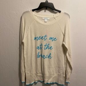 Bunulu Women's Lightweight Meet Me At The Beach Crewneck Sweater
